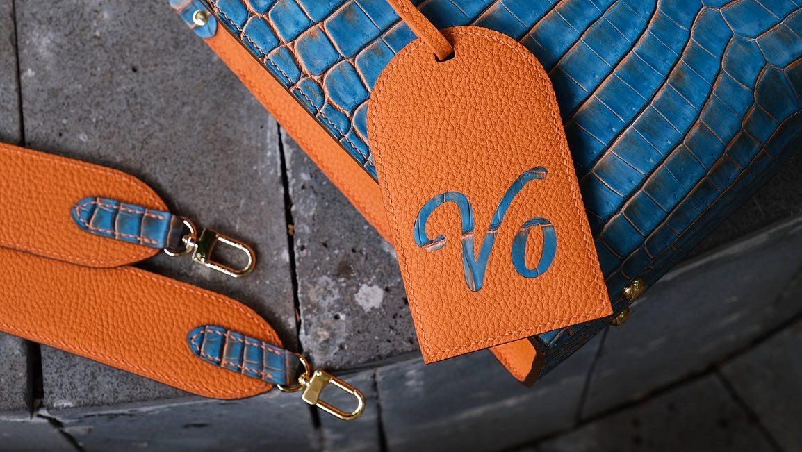 Jackmar Bag Da Cá Sấu Vẽ Tay X Phối Da Bê