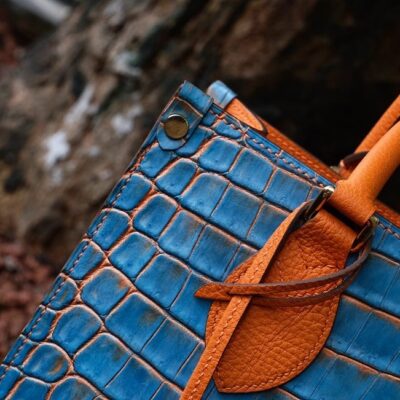 Jackmar Bag Da Cá Sấu Vẽ Tay X Phối Da Bê