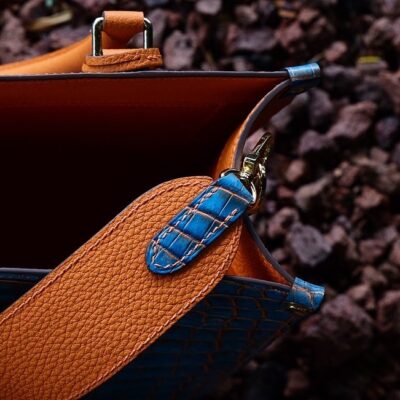 Jackmar Bag Da Cá Sấu Vẽ Tay X Phối Da Bê