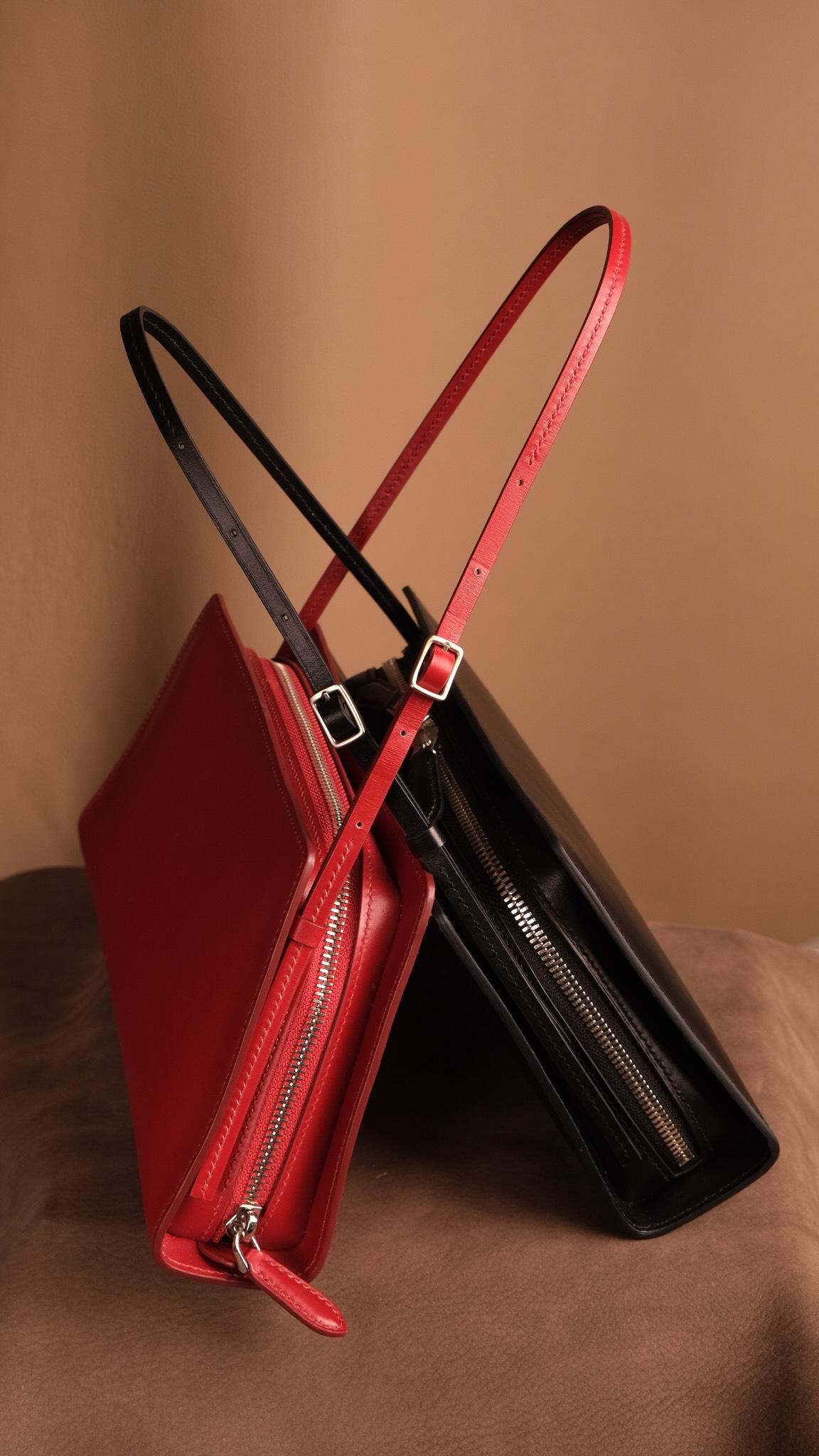 Lolita Bag Dạ Bê Boxcalf Beige, Caramel, Russian Red And Black