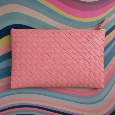 Clutch Đan Da Cừu Pink