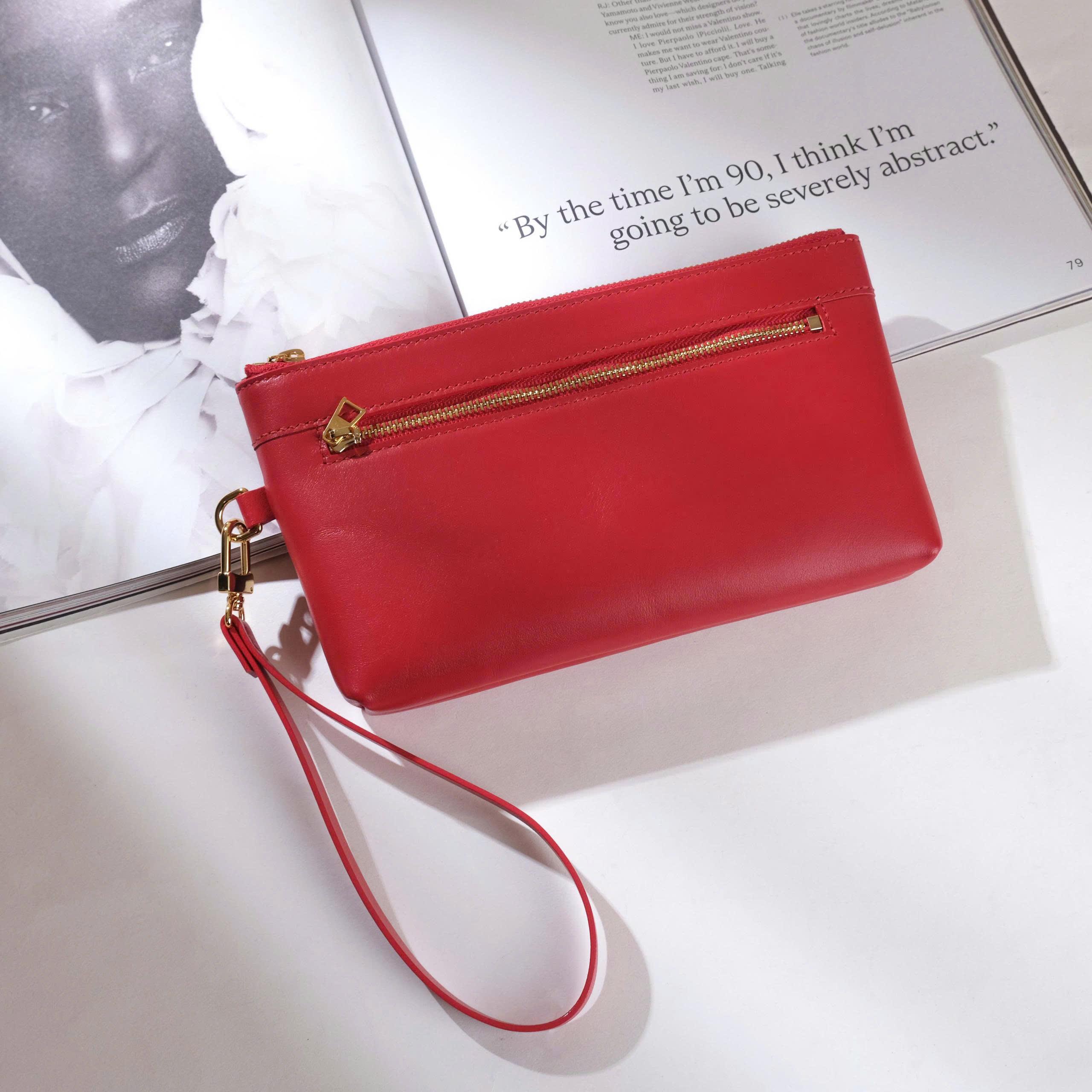 Ví Monte Xl – Da Bò Cao Cấp, Sang Trọng & Tiện Dụng Đỏ