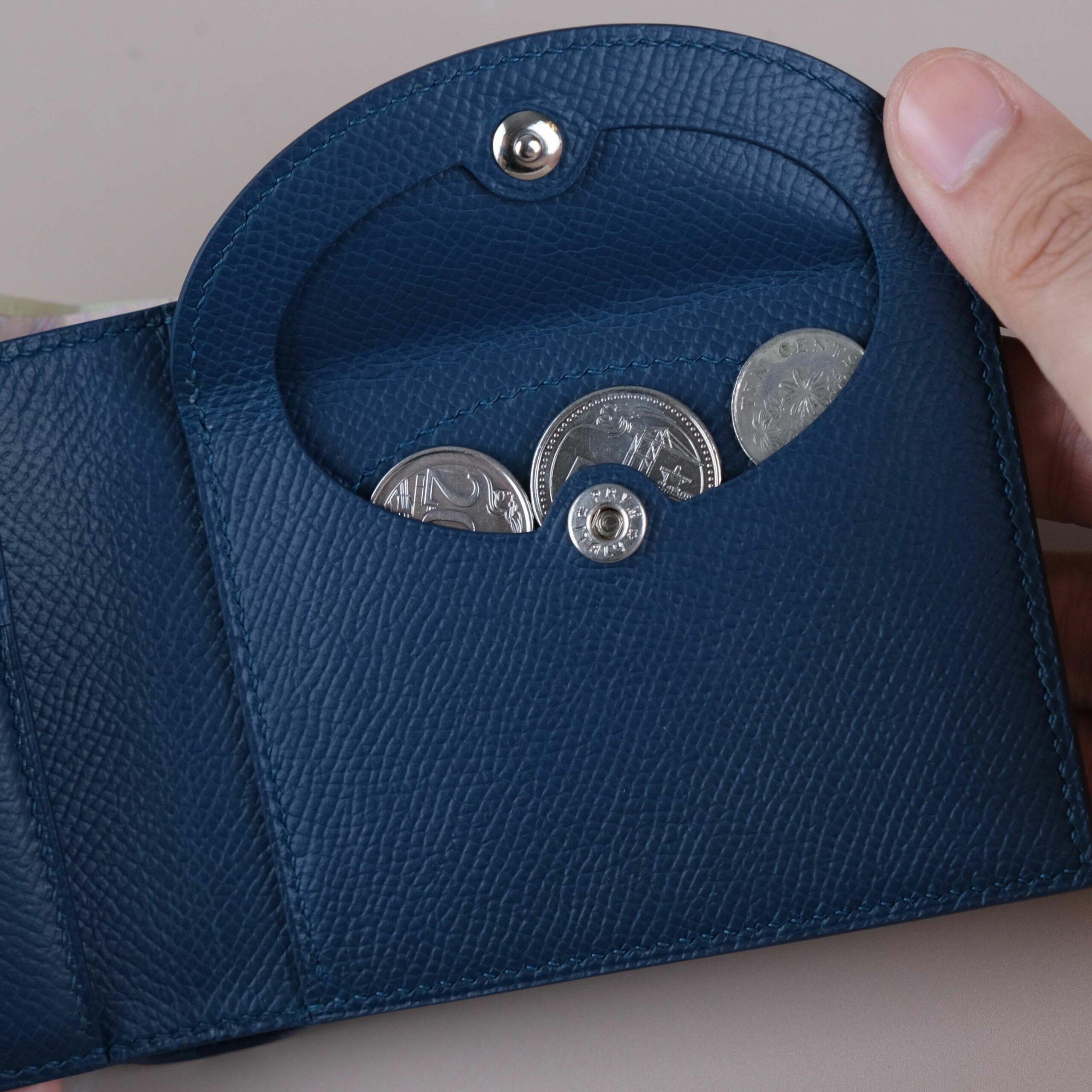 Ví Da Nam Da Bê Epsom Navy