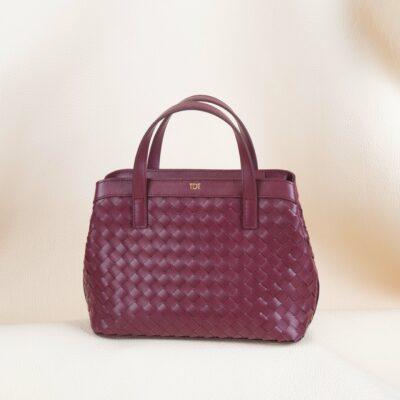 Túi Loom Túi Xách Da Bò Ý Đỏ Rượu Vang (burgundy)