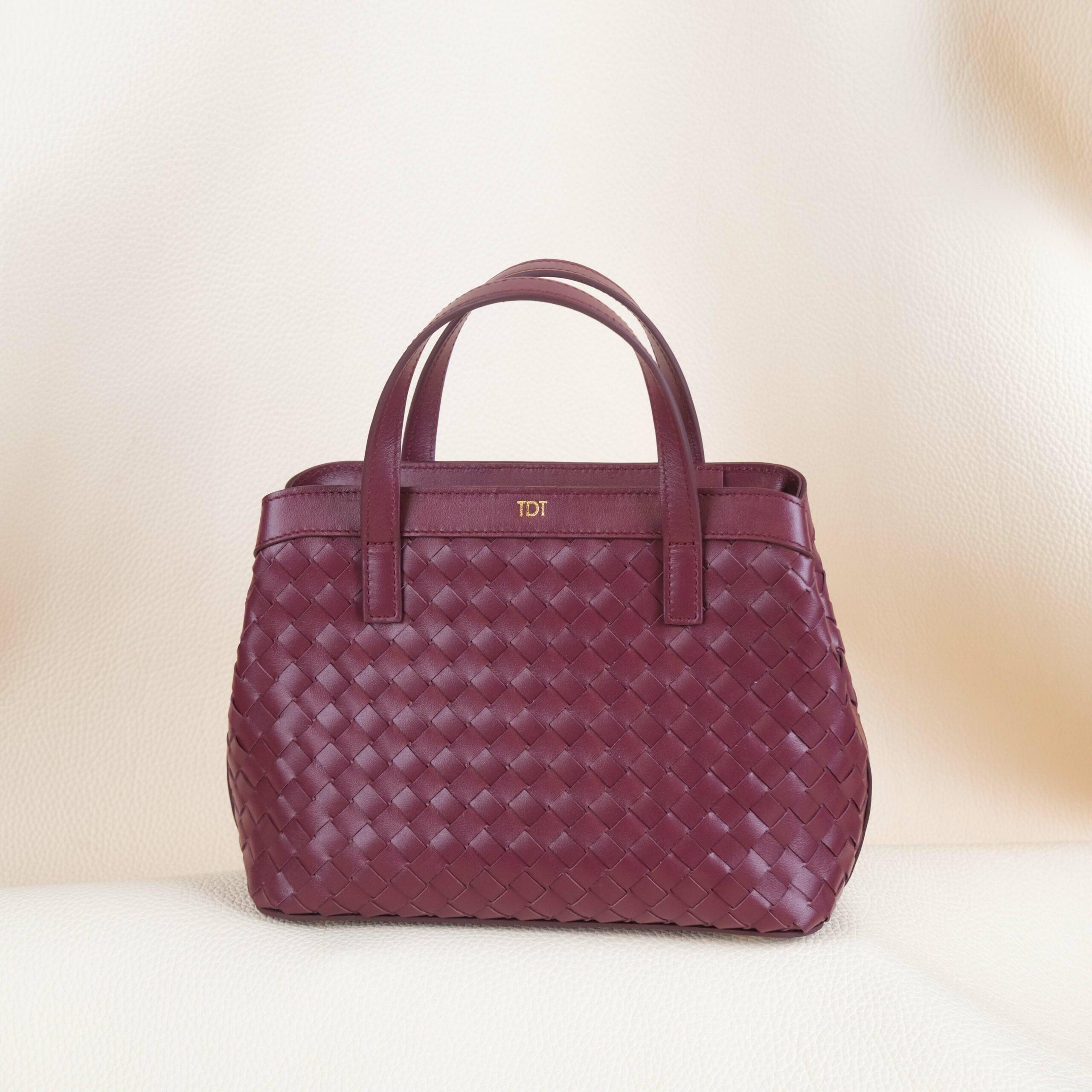 Túi Loom Túi Xách Da Bò Ý Đỏ Rượu Vang (burgundy)