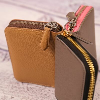 Ví Zipper Da Bê Epsom 3 Màu