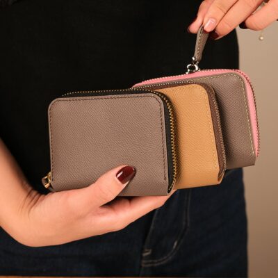 Ví Zipper Da Bê Epsom 3 Màu