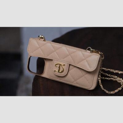 Phonecase Ốp Lưng – Da Bê – Black Onyx & Beige Sand