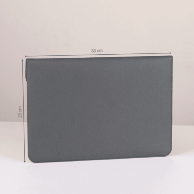 Bao Da Macbook, Laptop Da Bê Epsom Xám