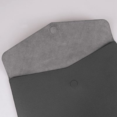 Bao Da Macbook, Laptop Da Bê Epsom Xám