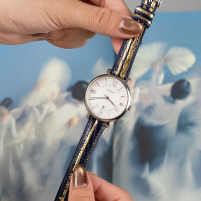 Dây Đồng Hồ Da Cá Sấu Black