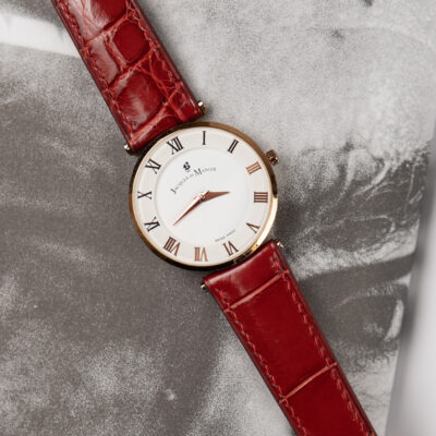 Dây Đồng Hồ Da Cá Sấu Black