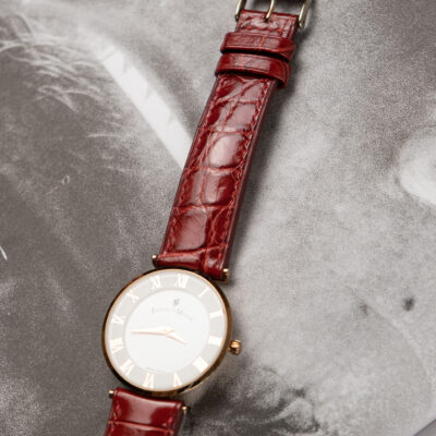 Dây Đồng Hồ Da Cá Sấu Black