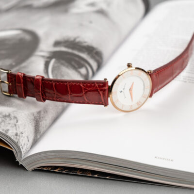 Dây Đồng Hồ Da Cá Sấu Black