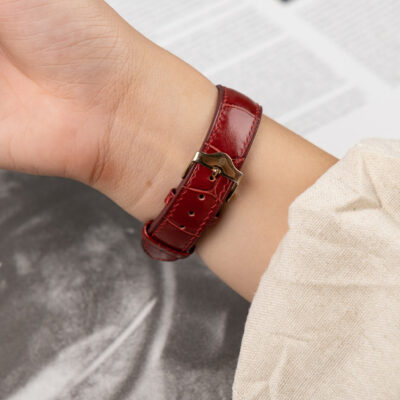 Dây Đồng Hồ Da Cá Sấu Black