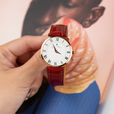 Dây Đồng Hồ Da Cá Sấu Black