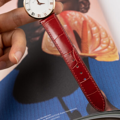 Dây Đồng Hồ Da Cá Sấu Black