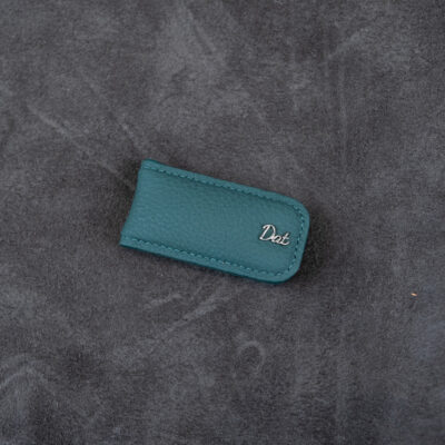 Money Clip Thiết Kế Tag Logo/tên Da Togo Xanh Lá