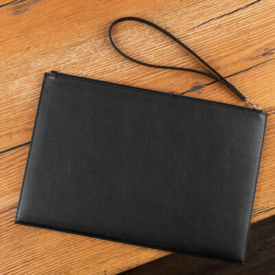 Clutch Đen Da Bò Nappa & Da Swift