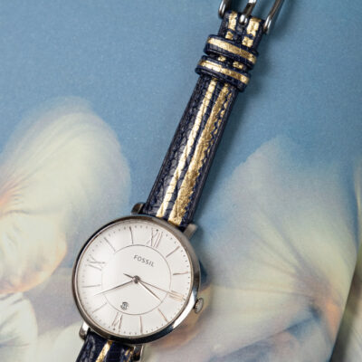 Dây Đồng Hồ Da Cá Sấu Black