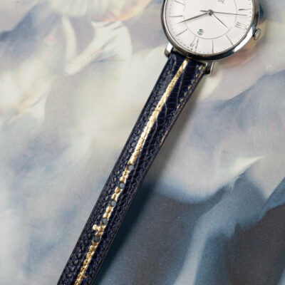 Dây Đồng Hồ Da Cá Sấu Black