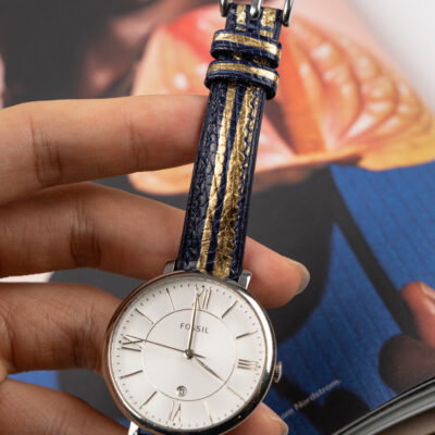 Dây Đồng Hồ Da Cá Sấu Black