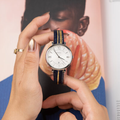 Dây Đồng Hồ Da Cá Sấu Black