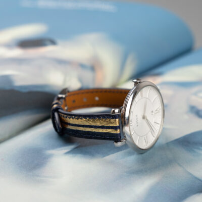 Dây Đồng Hồ Da Cá Sấu Black