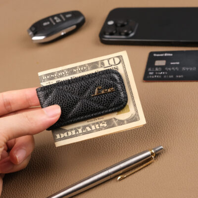 Kẹp Tiền Money Clip Da Caviar Black