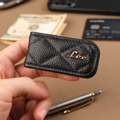 Kẹp Tiền Money Clip Da Caviar Black