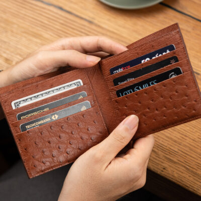 Ví Nam Da Đà Điểu Nâu Đỏ