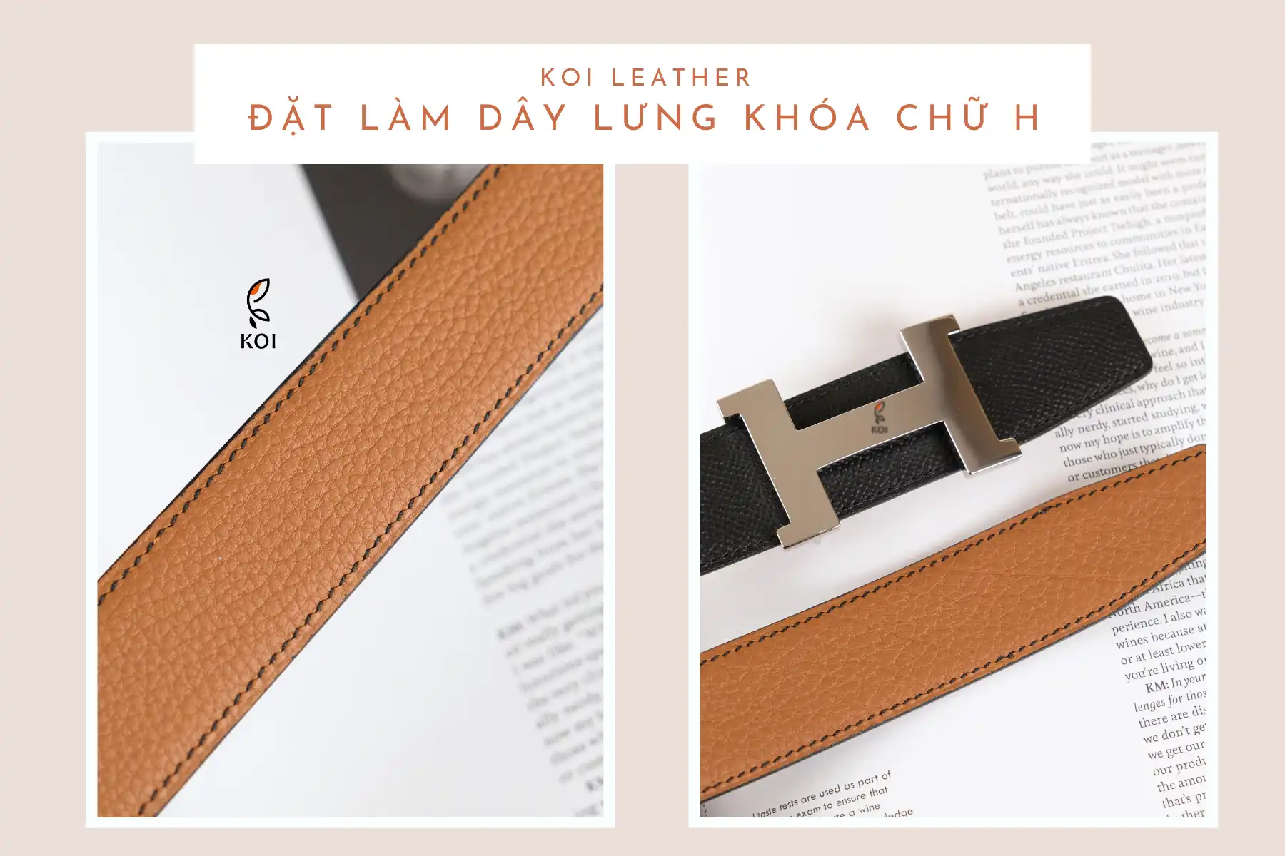 Đặt Làm Dây Lưng Khóa Chữ H Chuẩn Form, Đúng Gu, Đúng Da
