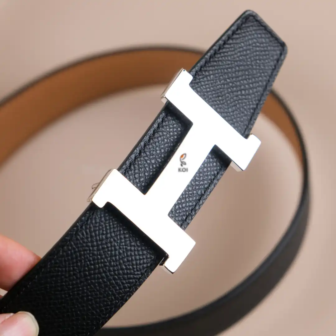 thắt lưng khóa chữ H da espom