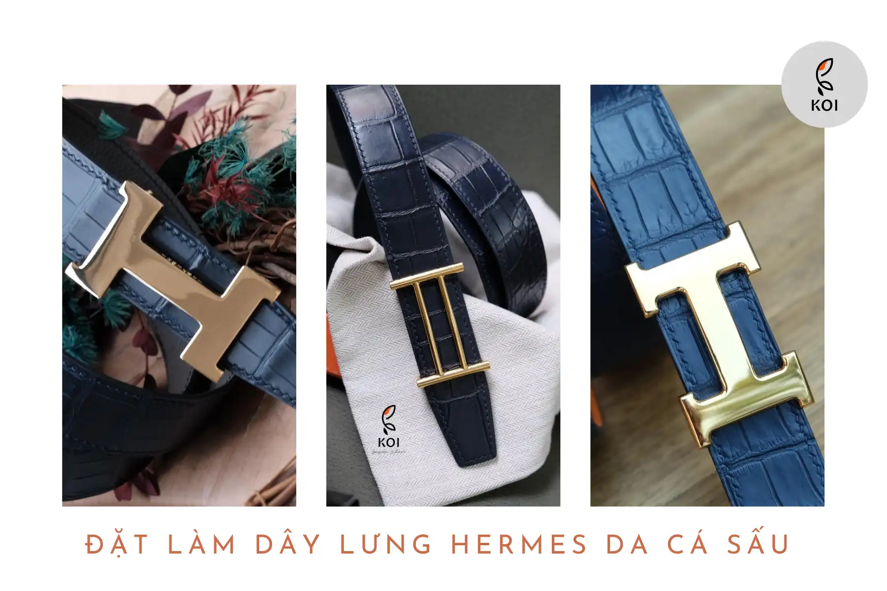 Đặt làm dây lưng hermes da cá sấu