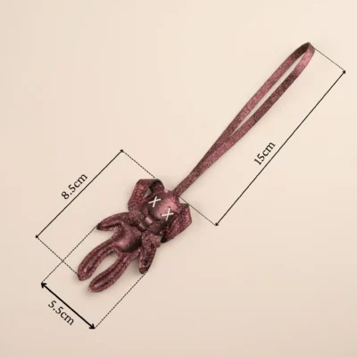 Charm Thỏ Bling Bling – Da Bò Ánh Kim Silver, Gold, Red, Brown