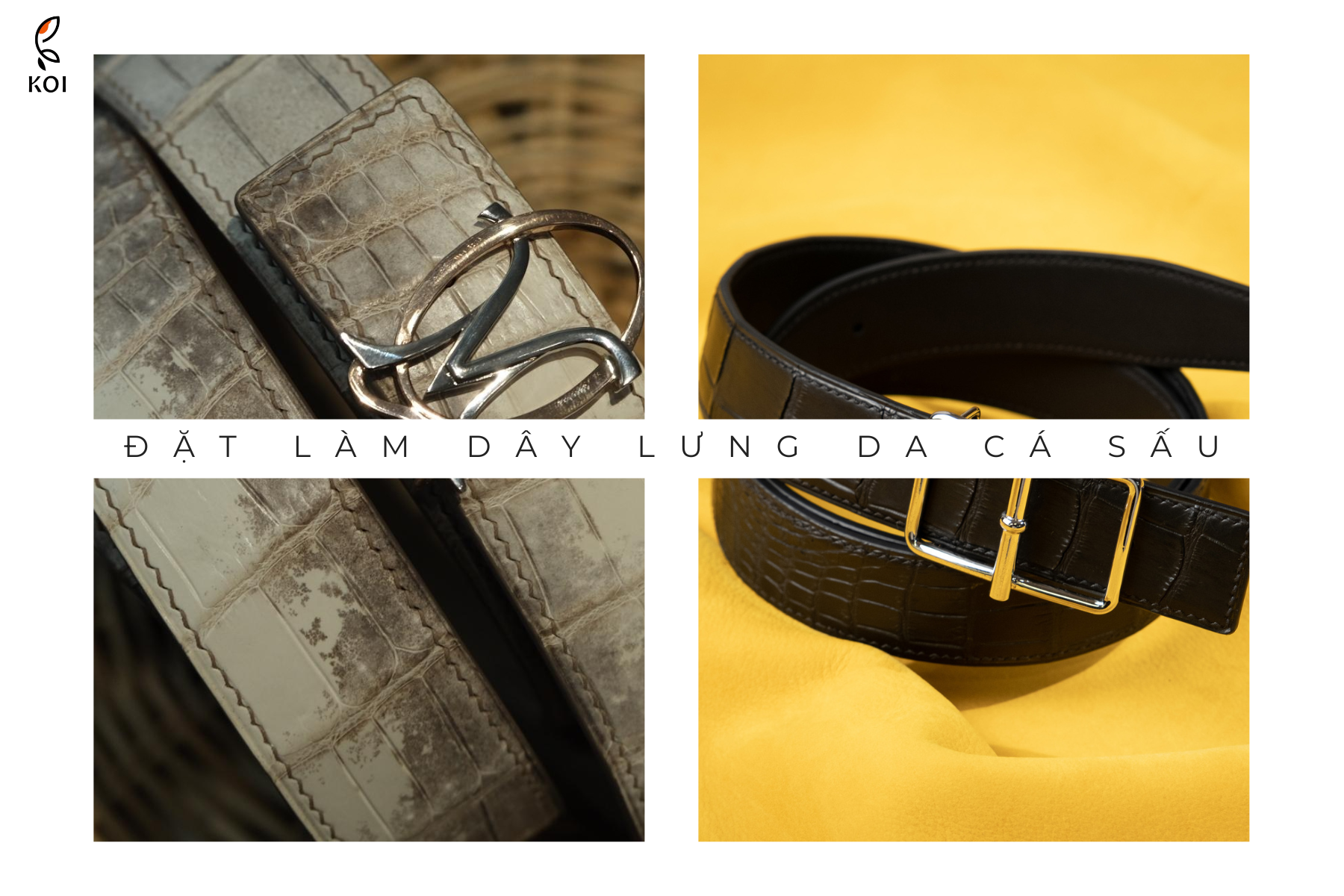 Đặt Làm Dây Lưng Da Cá Sấu Theo Yêu Cầu Thủ Công Cao Cấp