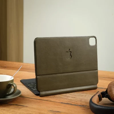 Bọc Keyboard Da Bò Olive