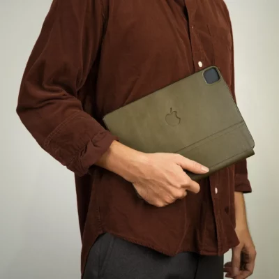 Bọc Keyboard Da Bò Olive