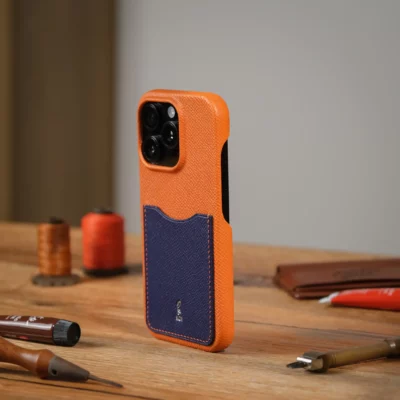 Phonecase Ốp Lưng Iphone 16pro Da Espom Orange X Blue
