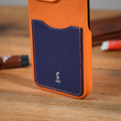 Phonecase Ốp Lưng Iphone 16pro Da Espom Orange X Blue