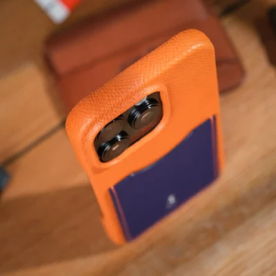 Phonecase Ốp Lưng Iphone 16pro Da Espom Orange X Blue