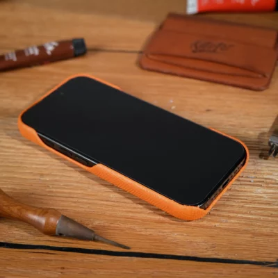 Phonecase Ốp Lưng Iphone 16pro Da Espom Orange X Blue