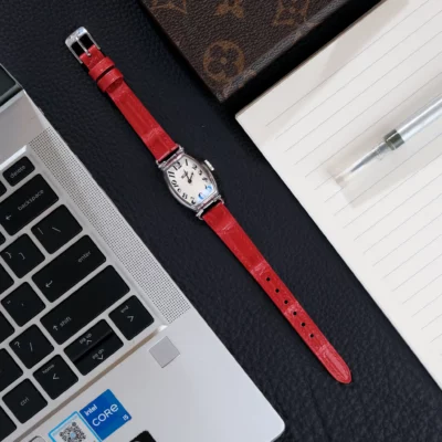 Dây Đồng Hồ Tissot Da Cá Sấu Red