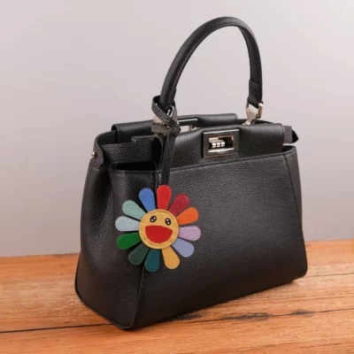 Charm Hoa Hướng Dương – Da Bò Nhiều Màu