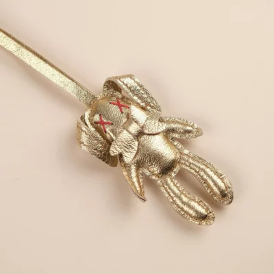 Charm Thỏ Bling Bling – Da Bò Ánh Kim Silver, Gold, Red, Brown