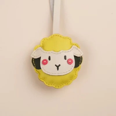 Charm Cừu Da Bò Pink, Yellow, Green, Black