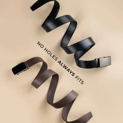 Thắt Lưng Khóa Trượt Da Bò Black, Brown