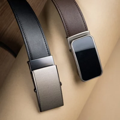 Thắt Lưng Khóa Trượt Da Bò Black, Brown