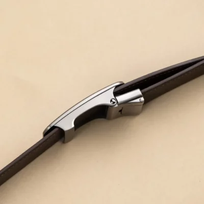 Thắt Lưng Khóa Trượt Da Bò Black, Brown