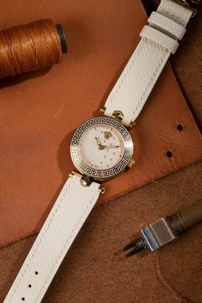 Dây Da Đồng Hồ Hermes – Da Bê Epsom - Cream - KOI Leather